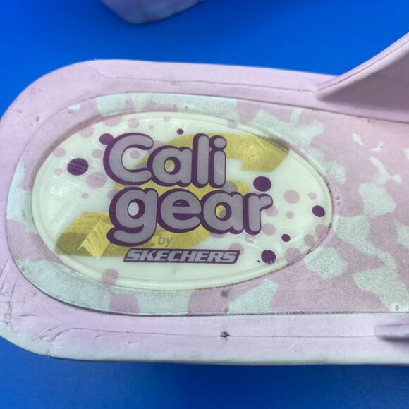 Skechers Sandals Womens 10 Cali Gear Shoes Pink/White Slip On Wedge Flip Flops - Picture 6 of 10